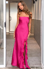 Mackenna Hot Pink Strapless Maxi Dress Image