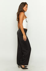 Maeve Black Satin Pants Image