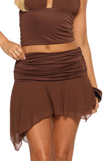 Mahlee Brown Ruched Mini Skirt Image
