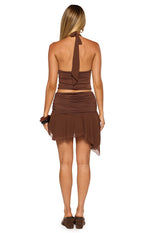 Mahlee Brown Ruched Mini Skirt Image