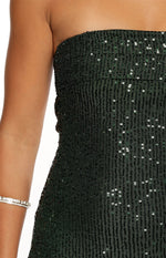 Maiah Emerald Green Sequin Maxi Dress Image