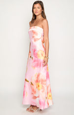 Maiah Pink Floral Print Maxi Dress Image