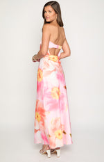 Maiah Pink Floral Print Maxi Dress Image
