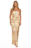 Maiah Yellow Bloom Maxi Dress