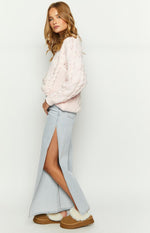 Marelle Light Denim Wide Leg Side Split Jeans Image