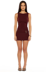 Marla Burgundy Micro Mini Dress Image