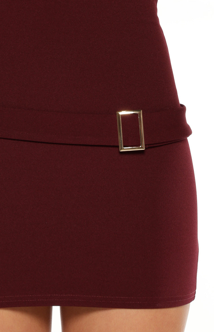 Marla Burgundy Micro Mini Dress Image