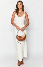 Marlene White Knit Maxi Dress Image