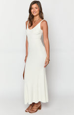 Marlene White Knit Maxi Dress Image