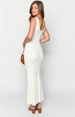 Marlene White Knit Maxi Dress Image