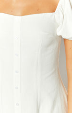 Maysen White Cap Sleeve Mini Dress Image