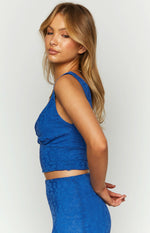 Mimosa Blue Lace Crop Top Image