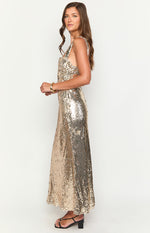 Mirror Gold Sequin Maxi Dress Image