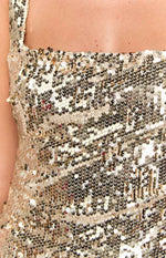Mirror Gold Sequin Maxi Dress Image