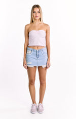 Muse Pink and White Polka Dot Strapless Top Image