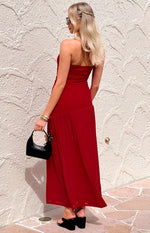 Morrigan Red Strapless Maxi Dress Image