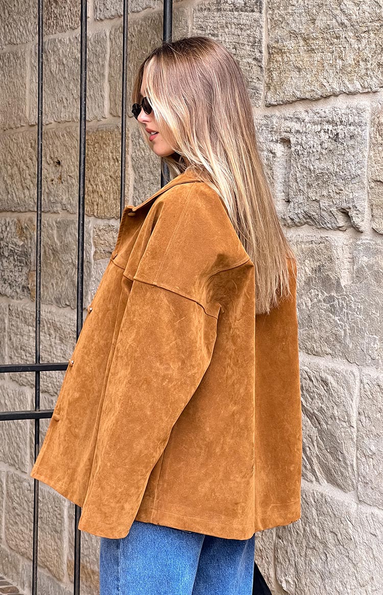 Suki Tan Suede Oversized Jacket Image
