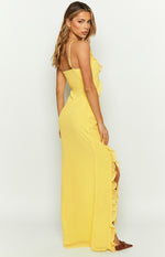 Nahanee Yellow Ruffle Maxi Dress Image
