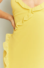 Nahanee Yellow Ruffle Maxi Dress Image
