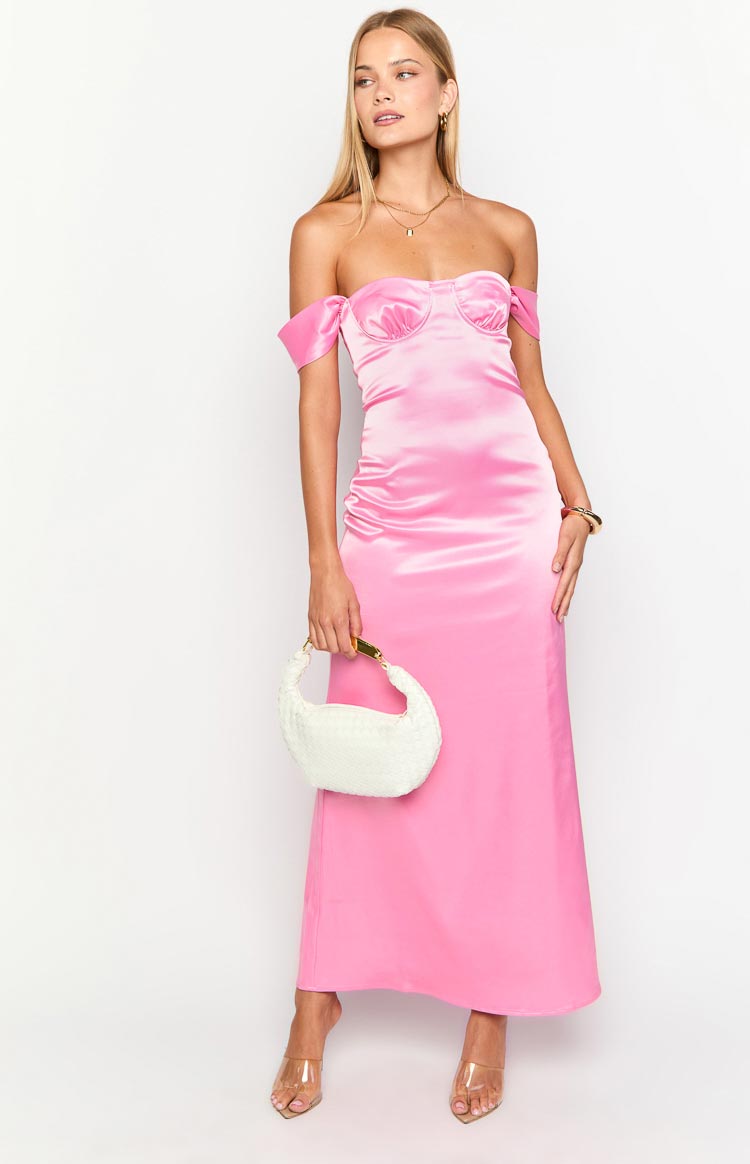 Naveah Pink Off Shoulder Maxi Dress Image