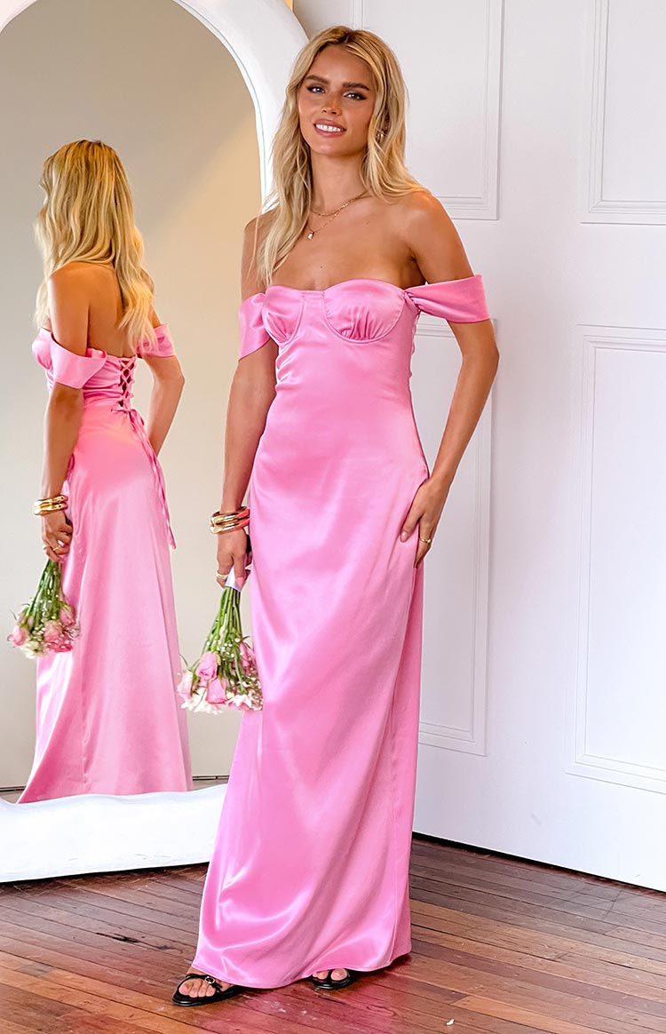 Naveah Pink Off Shoulder Maxi Dress Image