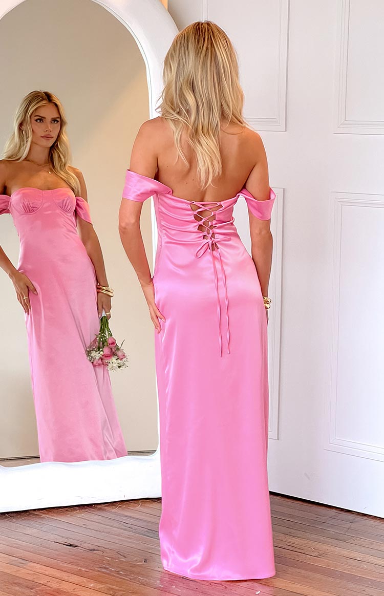 Naveah Pink Off Shoulder Maxi Dress Image