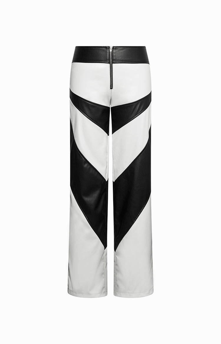 Night Rider PU White Contrast Pants Image