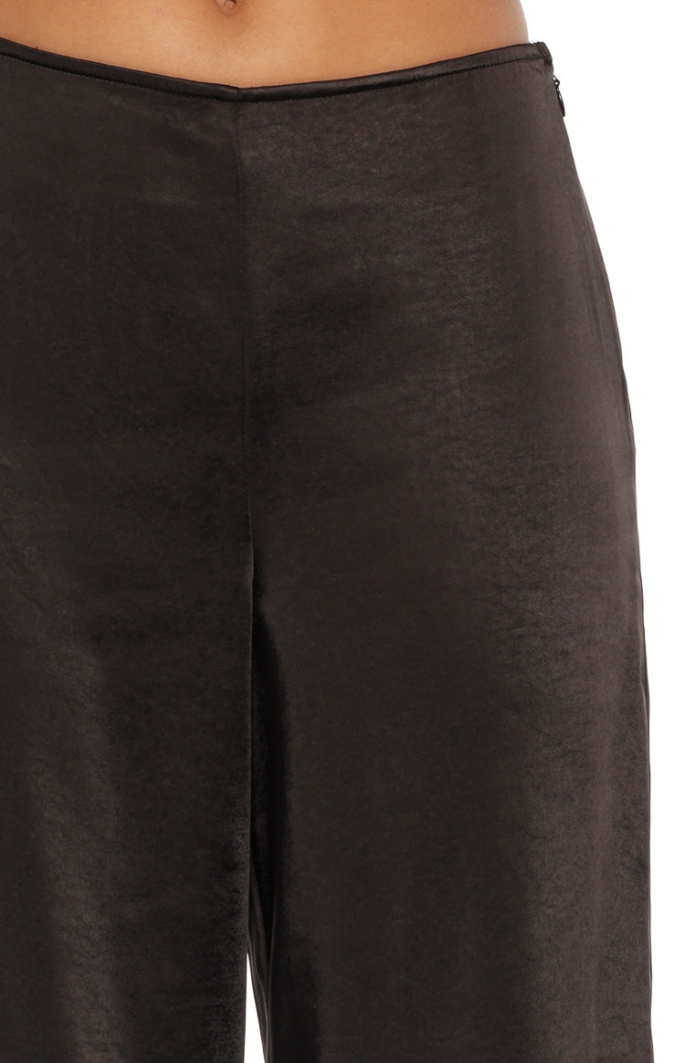 Orla Black Satin Straight Leg Pants Image
