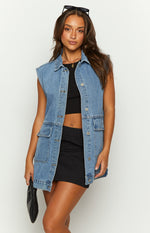 Orla Mid Wash Denim Vest Image