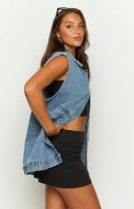 Orla Mid Wash Denim Vest Image