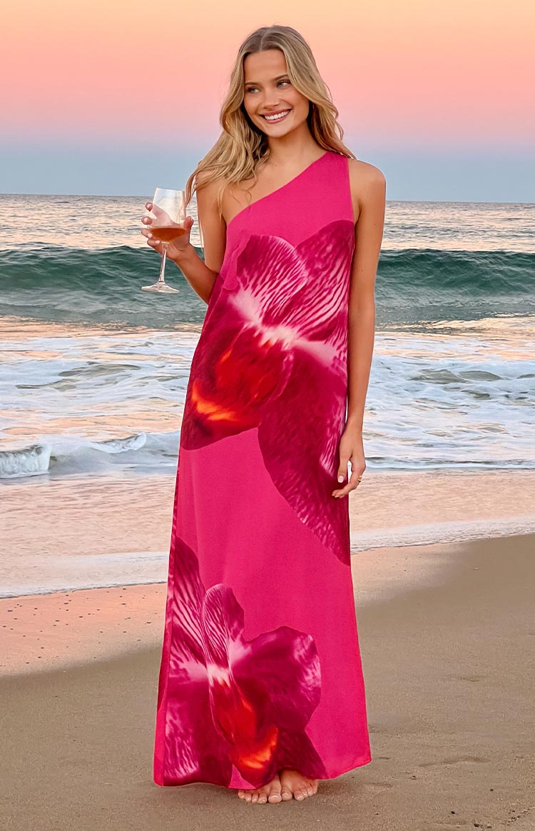 Paisleigh Pink Orchid One Shoulder Maxi Dress Image