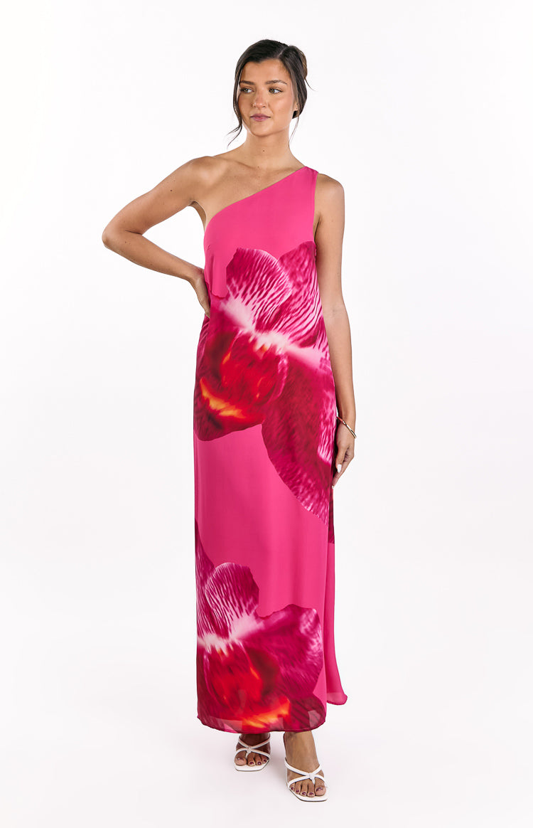 Paisleigh Pink Orchid One Shoulder Maxi Dress Image