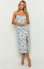 Sallie Blue Floral Midi Dress Image
