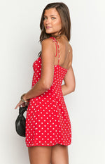Penny Lane Red Polka Dot Mini Dress Image