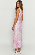 Peony Paradise Pink Lace Maxi Skirt Image