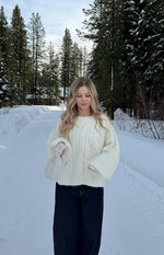 Percy Cream Cable Knit Cardigan Image