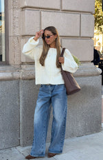 Percy Cream Cable Knit Cardigan Image