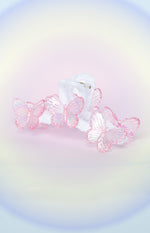 Pink Iridescent Butterfly Claw Clip Image