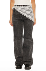 Priscille White Lace Triangle Scarf Image