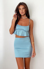 Rachel Blue Mini Skirt Image