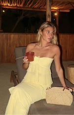 Raleigh Yellow Ruffle Strapless Top Image