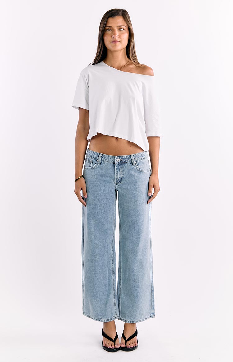Reborn White Boxy Cropped Tee Image