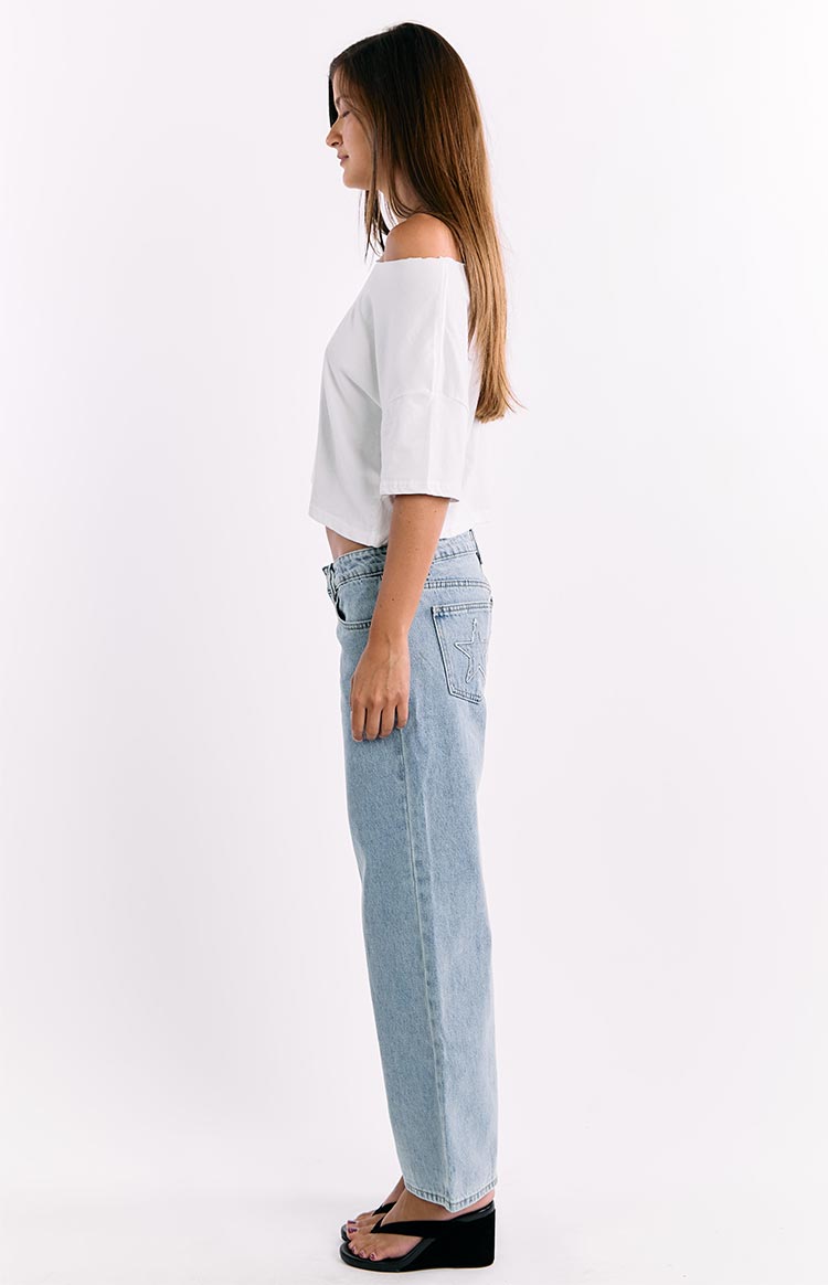 Reborn White Boxy Cropped Tee Image