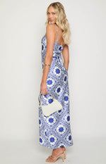 Renesmee Navy Tile Print Maxi Dress Image
