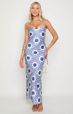Renesmee Navy Tile Print Maxi Dress Image