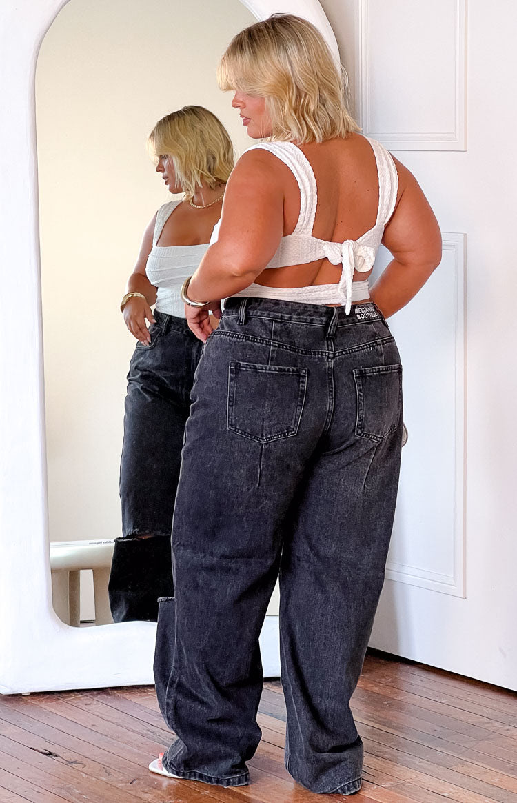 Robin Wide Leg Jeans Black Wash