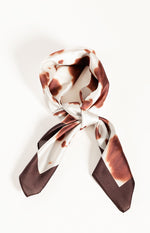 Roxy Brown Cow Print Multi Wear Satin Scarf Image