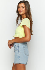 Rylee Yellow Chiffon Crop Top Image
