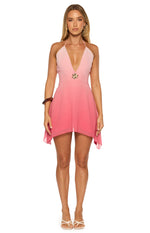 Rylie Pink Ombre Halter Mini Dress Image