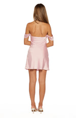 Sabitha Light Pink Off the Shoulder Mini Dress Image
